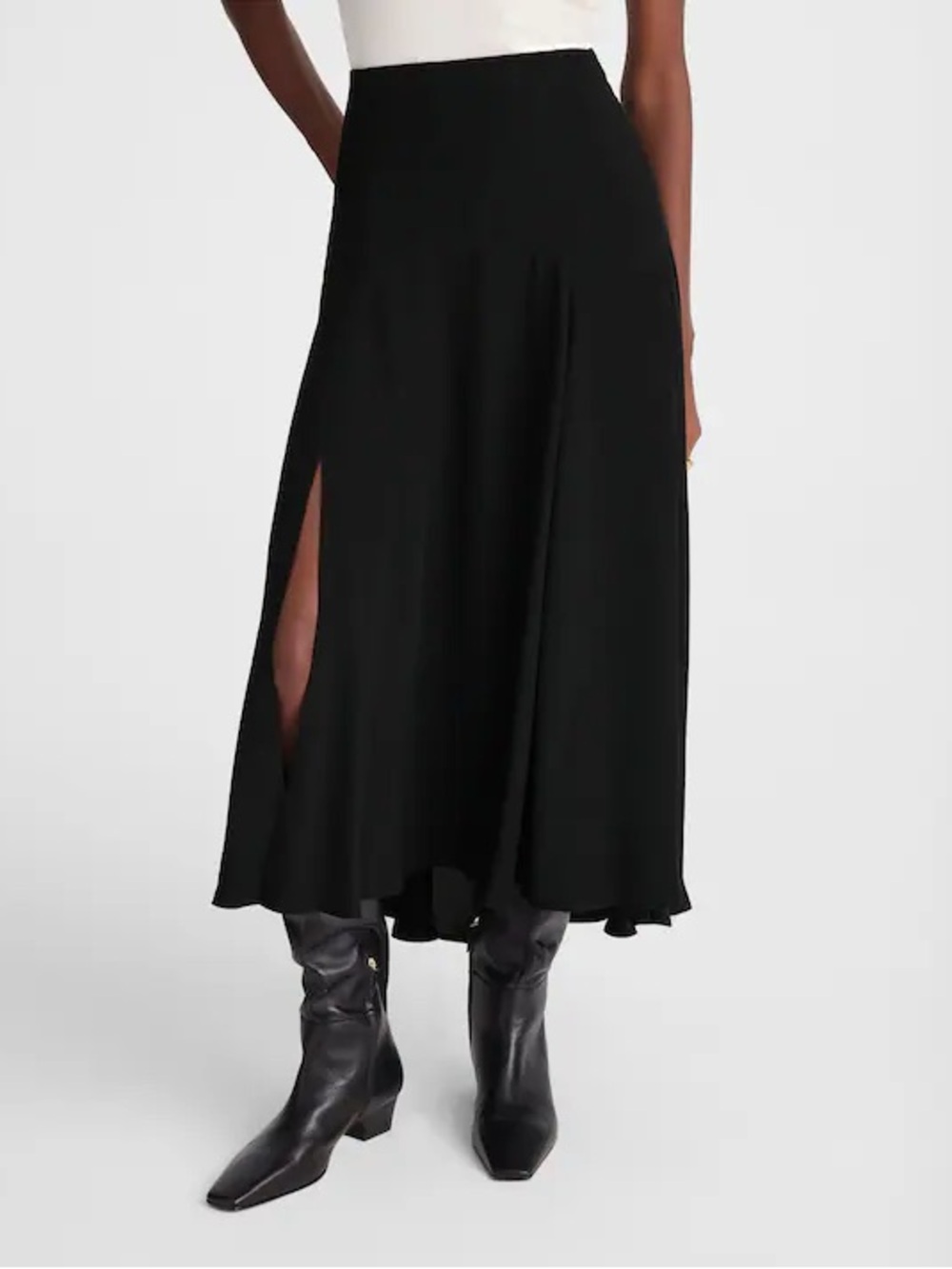 Madewell Circle Midi Skirt in Crêpe de Chine size 00 - Picture 2 of 4